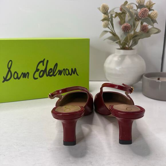 Sam Edelman Bianka Slingback Pumps Red I2677L9601 Women 8 M NWB - Picture 4 of 11